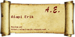 Alapi Erik névjegykártya